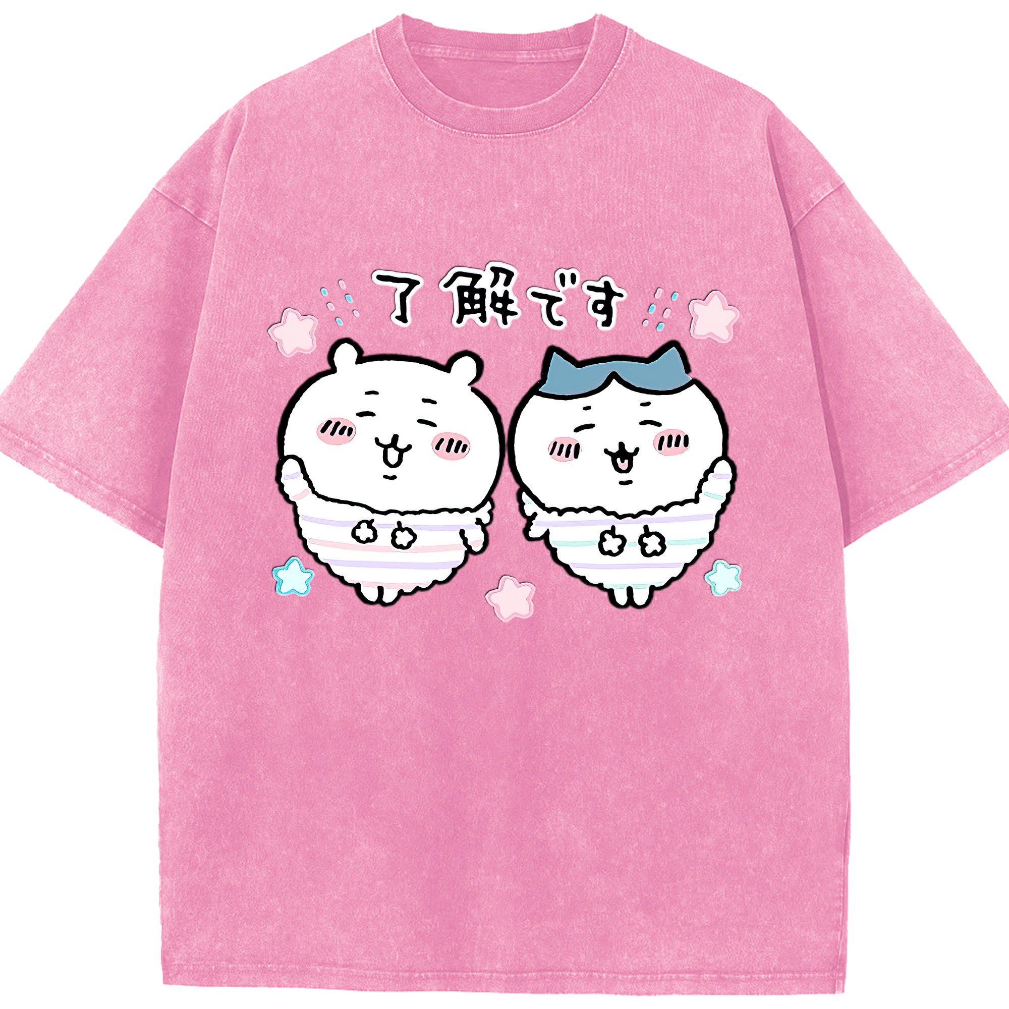 （画像用） ちいかわ ハチワレ Chii-kawa hachiware 綿100% ヴィンテージ風 半袖Tシャツ（フロントプリント）